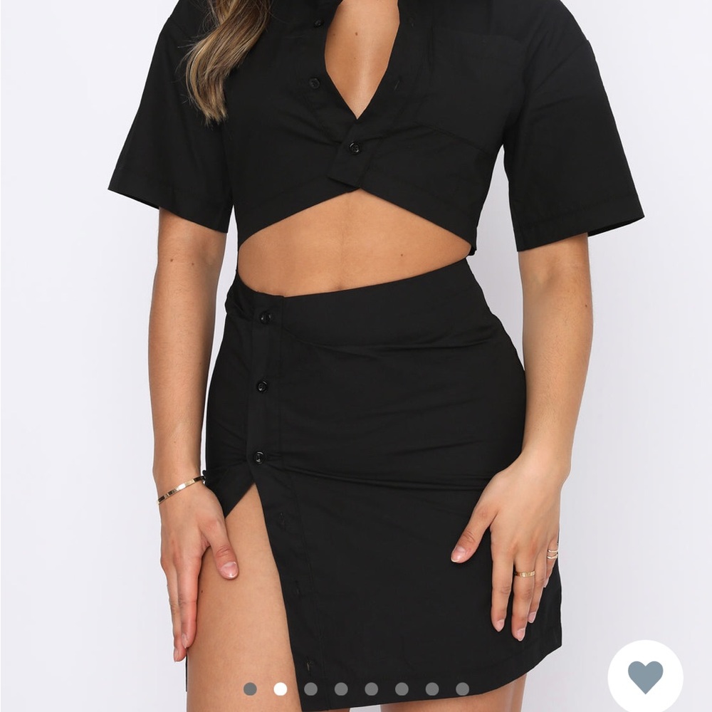 Love Triangle Black mini dress from White Fox boutique